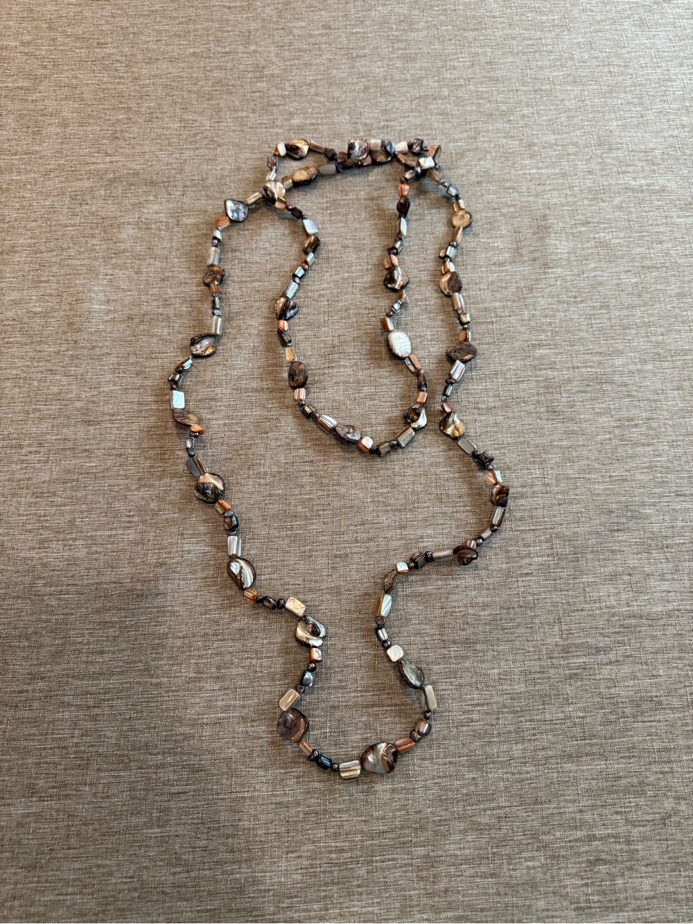 Long Brown Beaded Necklace